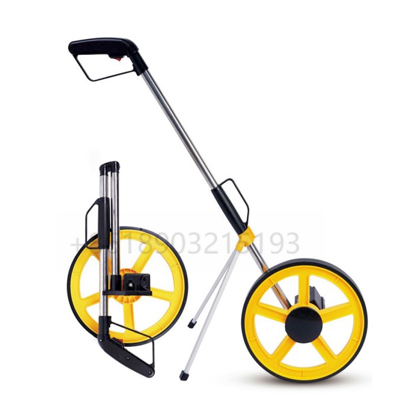 Mechanical distance measuring wheel with light